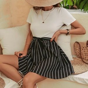 Black and white summer flare dress